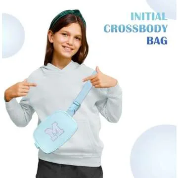 Trendy COSHAYSOO Personalized Blue Fanny Pack for Girls