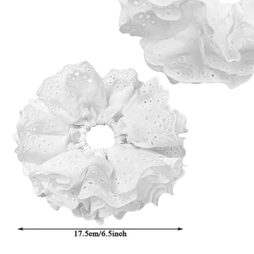 Large White Lace Scrunchies for Chic Hair Styling