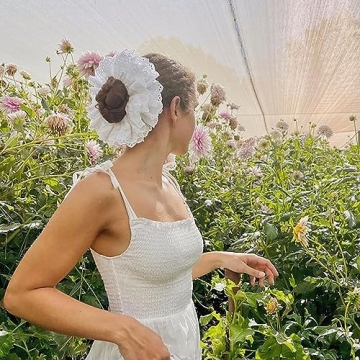 Large White Lace Scrunchies for Chic Hair Styling