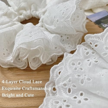 Large White Lace Scrunchies for Chic Hair Styling