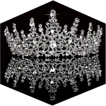 TOBATOBA Silver Wedding Crystal Tiaras and Crowns for Women, Bride Royal Queen Headband Princess Qui...