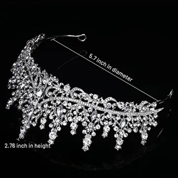 Sparkling TOBATOBA Silver Tiara for Weddings and Parties
