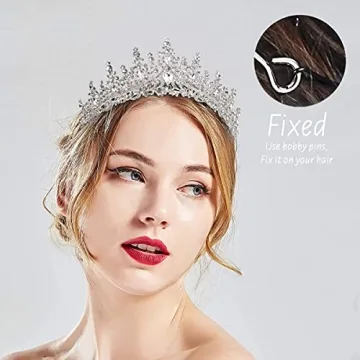 Sparkling TOBATOBA Silver Tiara for Weddings and Parties