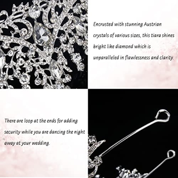 Sparkling TOBATOBA Silver Tiara for Weddings and Parties