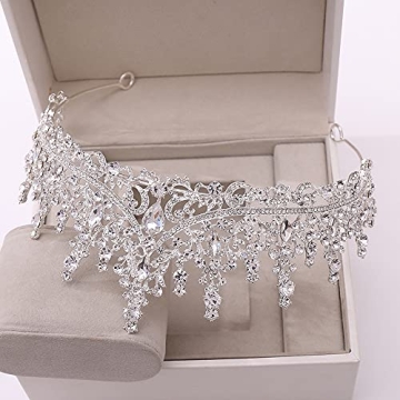Sparkling TOBATOBA Silver Tiara for Weddings and Parties