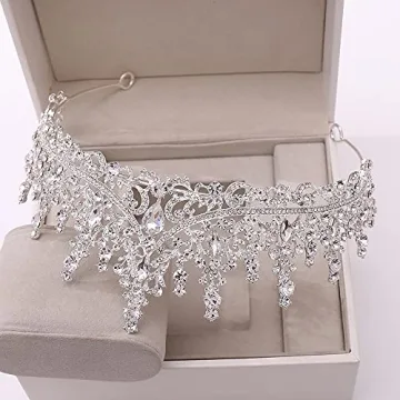 Sparkling TOBATOBA Silver Tiara for Weddings and Parties