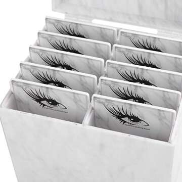 10 Layers Acrylic Eyelash Storage Box,Eyelash Holder Extension Tool,Makeup Organizer False Eyelashes...