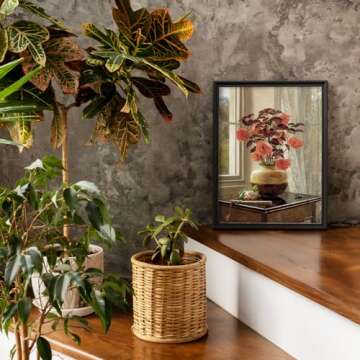 AnyDesign Spring Flower Gallery Wall Art Prints Set Vintage Oil Painting Floral Posters Retro Paper Wall Arts for Living Room Bedroom Decor, 9 Sheet, Multiple Conventional Sizes, Unframed