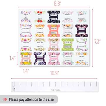 Mr. Pen- Bible Tabs, 120 pcs, Floral Design, Laminated Bible Tabs for Study Bible, Bible Tabs Old an...