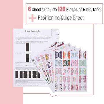 Mr. Pen- Bible Tabs, 120 pcs, Floral Design, Laminated Bible Tabs for Study Bible, Bible Tabs Old and New Testament Bible Book Tabs, Bible Tabs for Women, Tabs for Bible, Bible Index Tabs