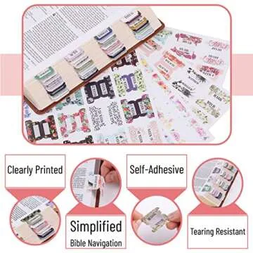 Mr. Pen- Bible Tabs, 120 pcs, Floral Design, Laminated Bible Tabs for Study Bible, Bible Tabs Old and New Testament Bible Book Tabs, Bible Tabs for Women, Tabs for Bible, Bible Index Tabs