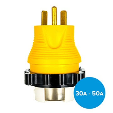 Camco 30A to 50A RV Power Adapter | Weatherproof & Reliable