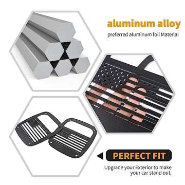 RT-TCZ Metal Tail Light Guards Covers for Rear Taillights 1987-2006 Jeep Wrangler YJ TJ Accessories (TJ-US Flag)