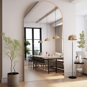 ZHUNFA Arched Full Length Mirror - Large Gold Dressing Mirror