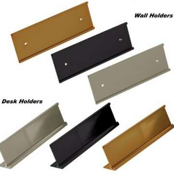 Custom Office Name Plate with Desk and Wall Holders