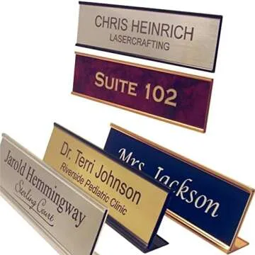Custom Office Name Plate with Desk and Wall Holders