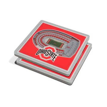 YouTheFan NCAA Ohio State Buckeyes 3D StadiumView Coasters - Perfect for Every Fan!