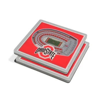 YouTheFan NCAA Ohio State Buckeyes 3D StadiumView Coasters - Perfect for Every Fan!