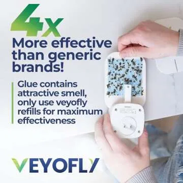 VEYOFLY Fly Trap Indoor, Fruit Fly Traps for Indoors, (1 Device + 3 Refills) Gnat Traps for House Indoor, Fly Catcher Indoor, Plug in Light Flying Insect Trap, Bug Light Killer, Fly Trap