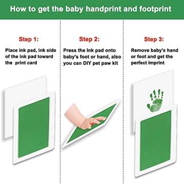 WEWESGAO Baby Footprint Handprint Kit, 2 Pack Large Dog Paw Print Pad Kit Clean Touch Ink Pad for Newborn,Kids,Toddler and Pet - with 4 Cards (Black, Large Size)