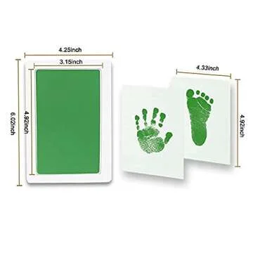WEWESGAO Baby Footprint Handprint Kit, 2 Pack Large Dog Paw Print Pad Kit Clean Touch Ink Pad for Newborn,Kids,Toddler and Pet - with 4 Cards (Black, Large Size)