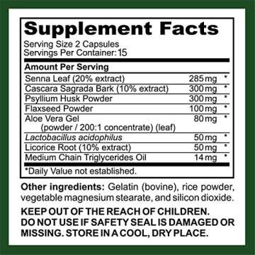 Saint Mingiano 15 Day Cleanse | Colon Detox with Natural Laxative for Constipation & Bloating. 30 Pills to Detoxify & Boost Energy | Extra-Strength Senna Leaf Supplements | Strong for Some People.