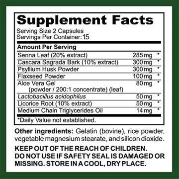 Saint Mingiano 15 Day Cleanse | Colon Detox with Natural Laxative for Constipation & Bloating. 30 Pills to Detoxify & Boost Energy | Extra-Strength Senna Leaf Supplements | Strong for Some People.