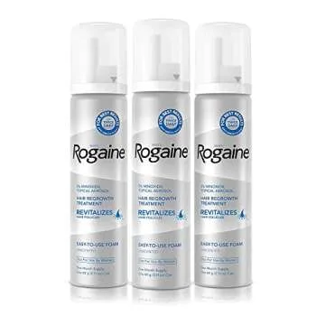 Men's Rogaine Hair Loss & Hair Thinning Treatment Minoxidil Foam, Six Month Supply