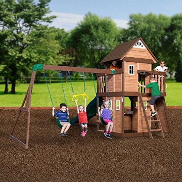 Backyard Discovery Cedar Playset with Slide and Kitchen
