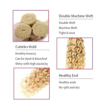 WuvuSnm Blonde Bundles P27/613 Human Hair Water Wave
