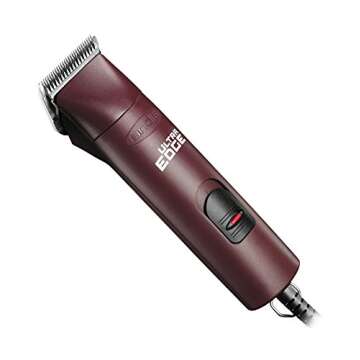 Andis 22685 Professional UltraEdge Super 2-Speed Detachable Blade Clipper – Rotary Motor with Shatter-Proof Housing, Runs Calm & Silent, 14-Inch Cord - For All Coats & Breeds - 120 Volts, Burgundy