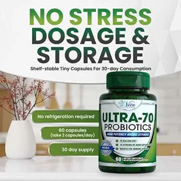 Vita Miracle Probiotics for Men Women Adults Digestive Health 70 Billion CFU Immune Support Best Daily Probiotic Supplement Organic Natural Prebiotic Dr Formulated for Gut Health with Acidophilus