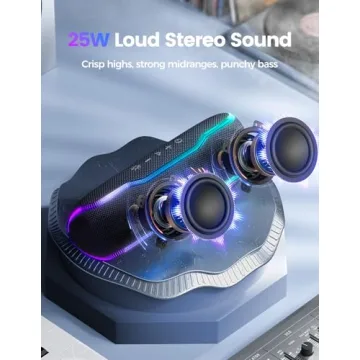 Portable Bluetooth Speaker with 25W Super Bass