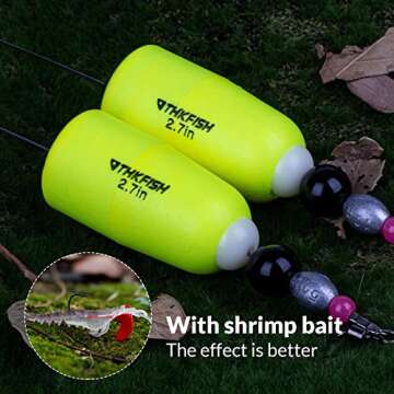 THKFISH Fishing Floats Bobbers Fishing Popping Cork Trout Float Rig Weighted Popping Floats Cork Trout Floats for Fishing Saltwater 4PCS