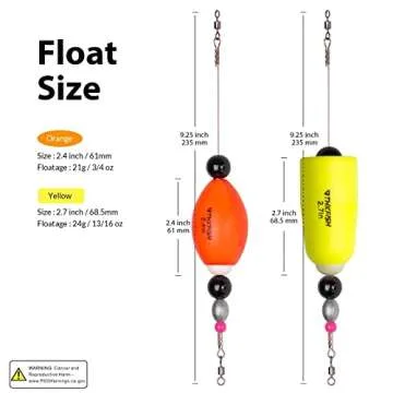 THKFISH Fishing Floats Bobbers Fishing Popping Cork Trout Float Rig Weighted Popping Floats Cork Trout Floats for Fishing Saltwater 4PCS