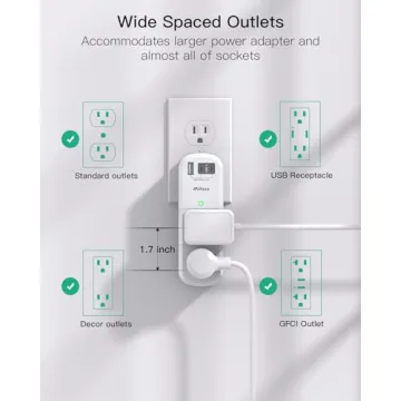 Cruise Ship Essentials Outlet Extender with USB Ports