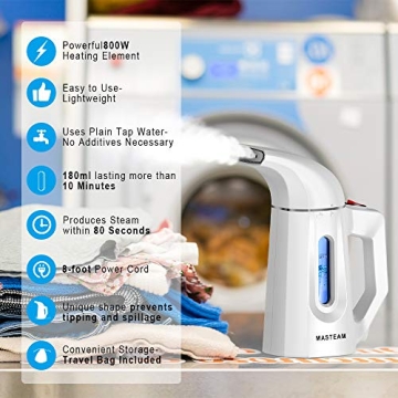 MASTEAM Portable Clothes Steamer for Quick Wrinkle Removal