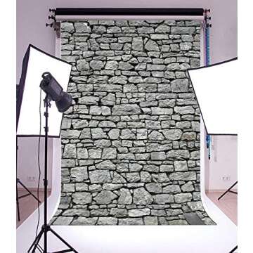 Yeele 6x8ft Gray Brick Wall Backdrop Vintage Grunge Photography Background Nostalgia Irregular Stone Texture Ancient Grey Uneven Cracked Rock Boy Kid Adult Artistic Portrait Photo Shoot Studio Props