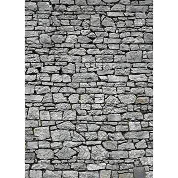 Yeele 6x8ft Gray Brick Wall Backdrop Vintage Grunge Photography Background Nostalgia Irregular Stone Texture Ancient Grey Uneven Cracked Rock Boy Kid Adult Artistic Portrait Photo Shoot Studio Props