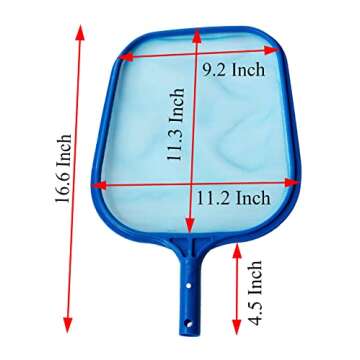 ATIE Pool, Spa, Hot Top, Fountain, Pond Fine Mesh Leaf Skimmer Rake Net, Ideal for Removing Leaves & Debris in In-Ground and Inflatable Above Ground Pool