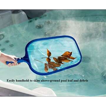 ATIE Pool, Spa, Hot Top, Fountain, Pond Fine Mesh Leaf Skimmer Rake Net, Ideal for Removing Leaves & Debris in In-Ground and Inflatable Above Ground Pool