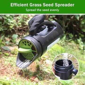 Yhtpouqe Hand held Spreader, Seed Spreader for Ice Melt, Grass Seed, Fertilizer Lawn and Garden. Mul...