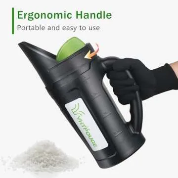 Yhtpouqe Hand held Spreader, Seed Spreader for Ice Melt, Grass Seed, Fertilizer Lawn and Garden. Multiple Adjustable Opening Sizes for Salt,Ice Melt, Up to 80 Oz