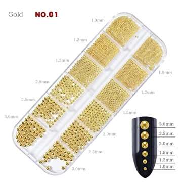 0.8mm Mini Small Nail Beads Stainless Steel Beads Nail Chain Charms Nails Art Decorations Gun Grey R...