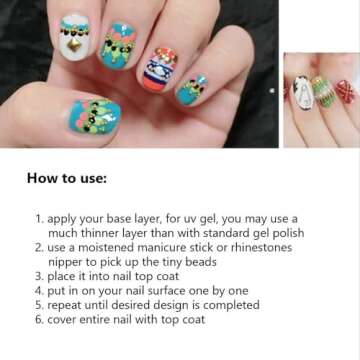 0.8mm Mini Small Nail Beads Stainless Steel Beads Nail Chain Charms Nails Art Decorations Gun Grey Rose Gold Caviar Nail Charms DIY Tool Nail Studs Accessories Caviar Beads for Nails (Gold)