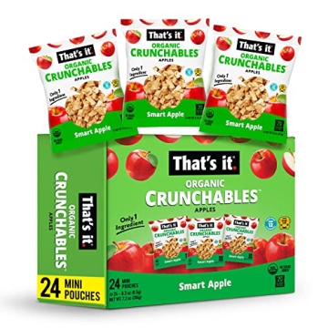 That’s it. Crunchables Fruit Snacks for Kids 100% Organic Apple, Deliciously Healthy and Light, Pl...