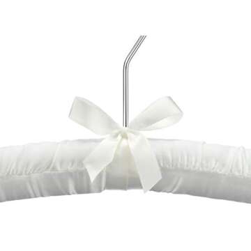 Whitmor 8PK Sat Blouse Hanger, 8 Count, Bone