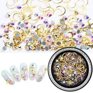 Elevate Your Manicure with Gold Rhinestone Set