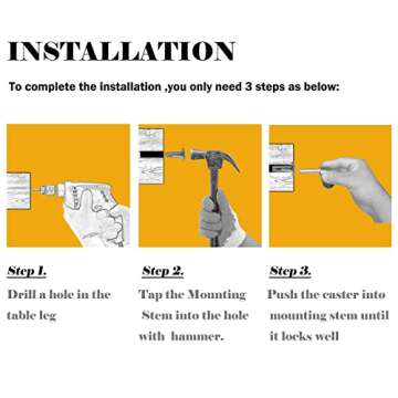 LUXUFUL 1" Swivel Stem Ball Caster Wheels for Furniture