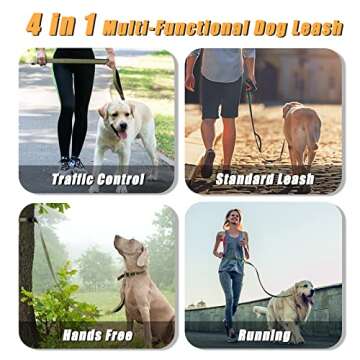 Supet 6 FT Dog Leash All in 1 Heavy Duty Pet Leash with 2 Padded Handle, Traffic Handle & Durable Snap Hook, Easy Control Walking Lead for Large Medium Small Dogs